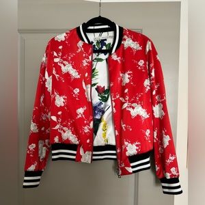 ALICE + OLIVIA
Lonnie Reversible Silk Bomber Jacket